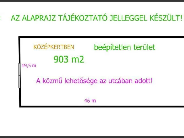 Eladó telek Hajdúböszörmény, Középkert 903 nm