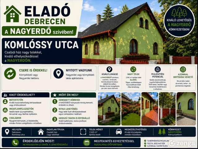 Eladó ház Debrecen, Nagyerdő 100 nm