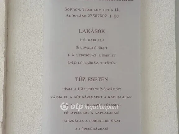 Eladó lakás Sopron 39 nm