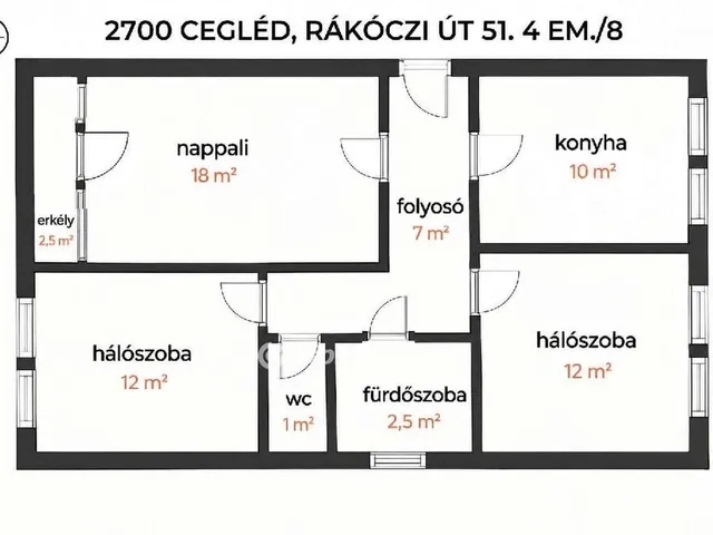 Eladó lakás Cegléd 65 nm