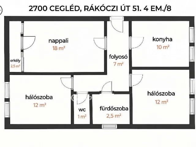 Eladó lakás Cegléd 65 nm