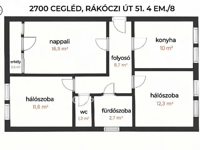 Eladó lakás Cegléd 65 nm