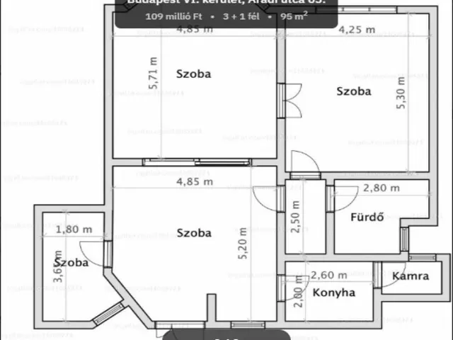 Eladó lakás Budapest VI. kerület, Diplomatanegyed 95 nm