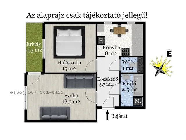 Kiadó lakás Debrecen, Sestakert 57 nm