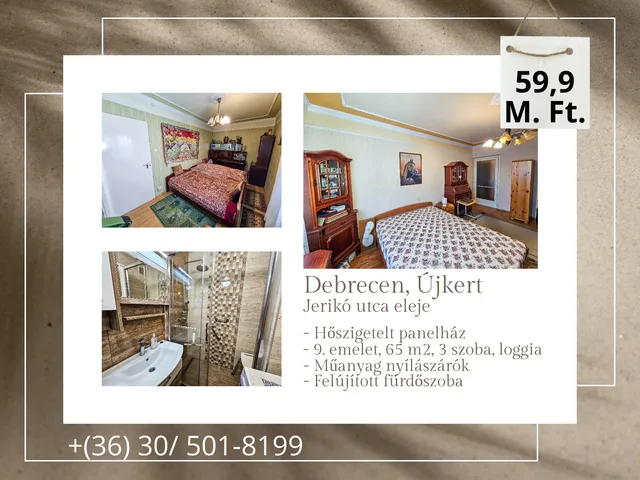 Eladó lakás Debrecen, Újkert 65 nm