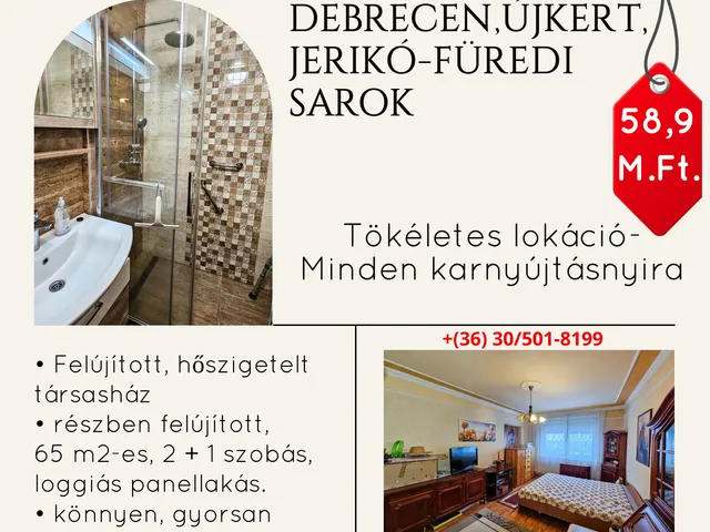 Eladó lakás Debrecen, Újkert 65 nm
