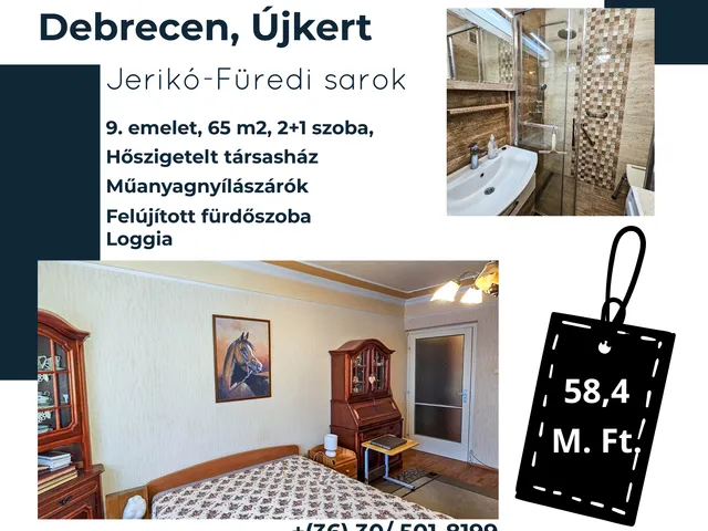 Eladó lakás Debrecen, Újkert 65 nm
