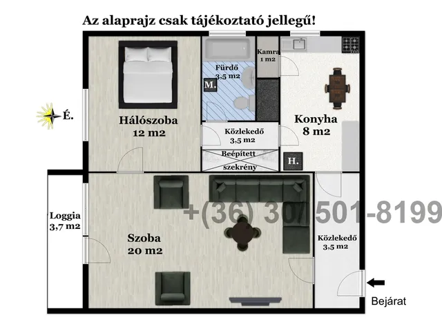 Eladó lakás Debrecen, Libakert 54 nm