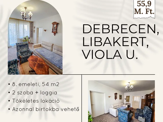 Eladó lakás Debrecen, Libakert 54 nm