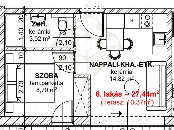 Eladó lakás Balatonlelle 33 nm