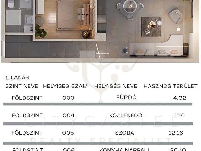 Eladó lakás Balatonlelle 52 nm