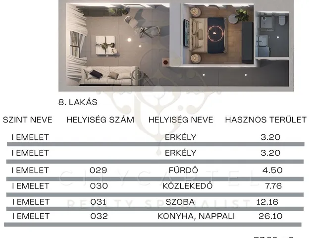 Eladó lakás Balatonlelle 54 nm