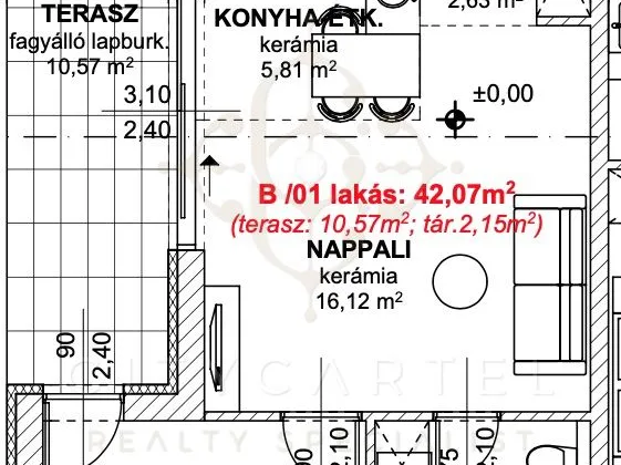 Eladó lakás Balatonlelle 47 nm