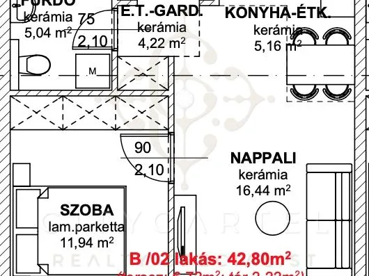 Eladó lakás Balatonlelle 46 nm