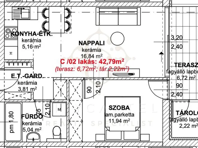 Eladó lakás Balatonlelle 46 nm