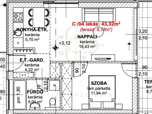 Eladó lakás Balatonlelle 48 nm