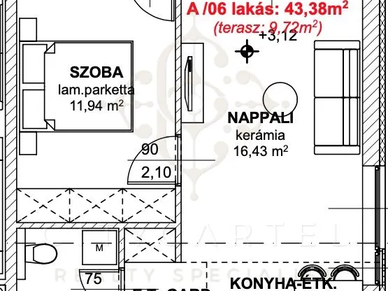 Eladó lakás Balatonlelle 48 nm