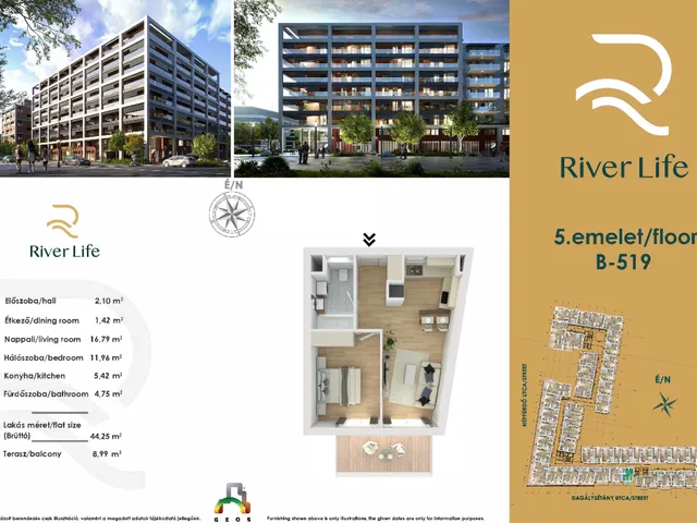 Eladó lakás Budapest XIII. kerület 44 nm