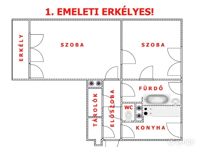 Eladó lakás Kecskemét, Széchenyiváros 55 nm