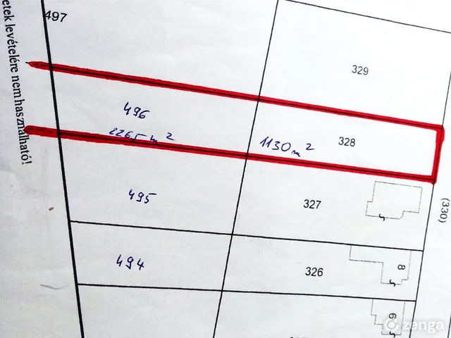 Eladó telek Parasznya 3395 nm