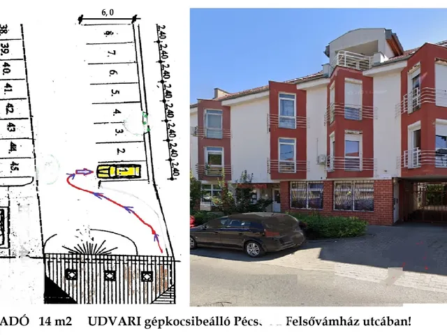 Kiadó garázs Pécs, Belváros 15 nm