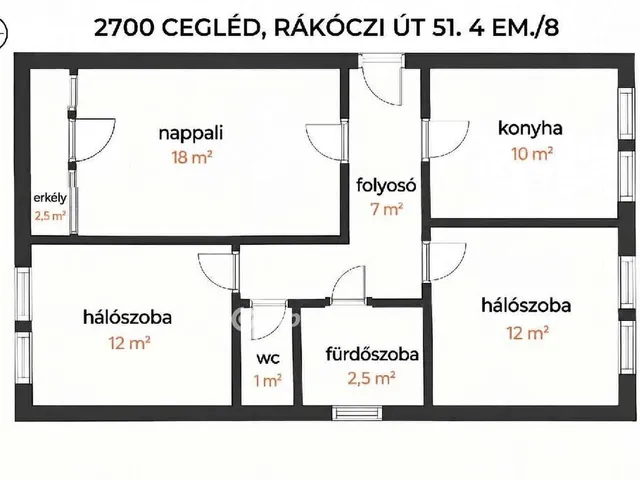 Eladó lakás Cegléd 65 nm