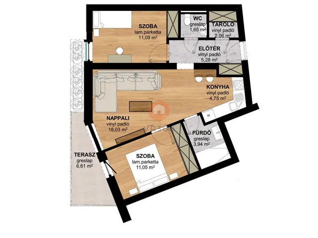 Eladó lakás Pécs, Belváros, Felsőbalokány utca 58 nm