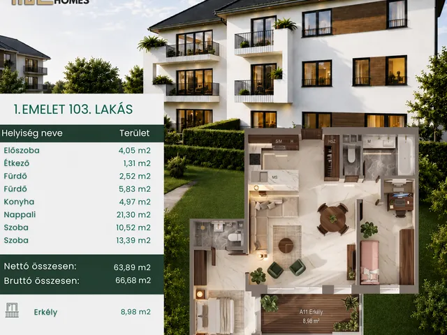Eladó lakás Budapest XV. kerület, Rákospalota, Paszternák utca 103 67 nm