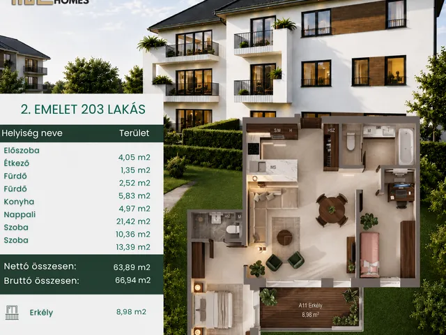 Eladó lakás Budapest XV. kerület, Rákospalota, Paszternák utca 203 67 nm