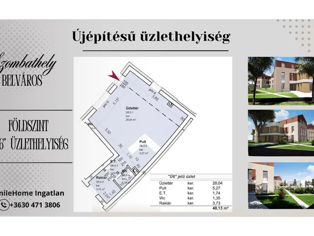Eladó kereskedelmi és ipari ingatlan Szombathely, Belváros 40 nm