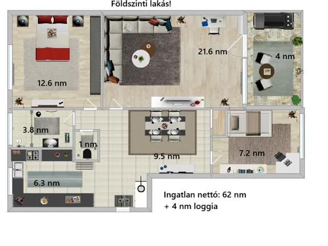Eladó lakás Budapest IV. kerület, Megyer 62 nm