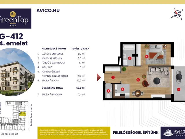 Eladó lakás Budapest XIII. kerület, Zsinór utca 30-34. 50 nm