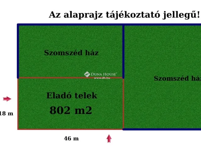 Eladó telek Vecsés 802 nm