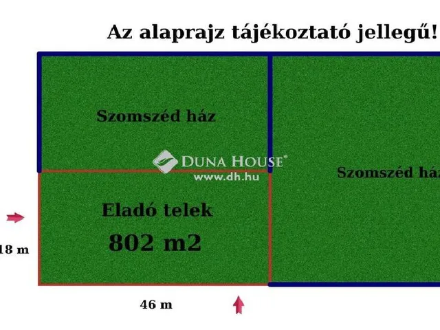 Eladó telek Vecsés 802 nm