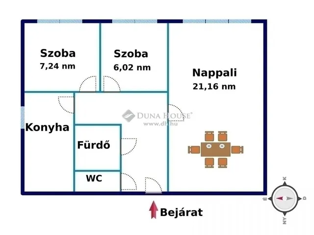 Eladó lakás Budapest III. kerület, Békásmegyer 51 nm