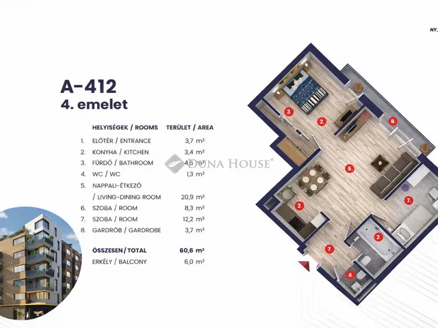 Eladó lakás Budapest VIII. kerület 58 nm