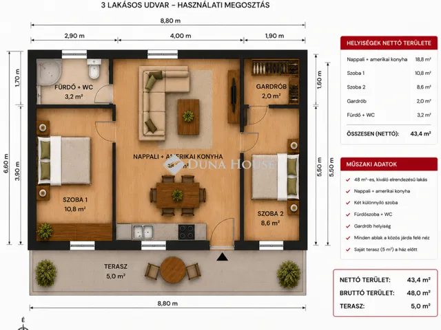 Eladó lakás Budapest XIX. kerület 50 nm