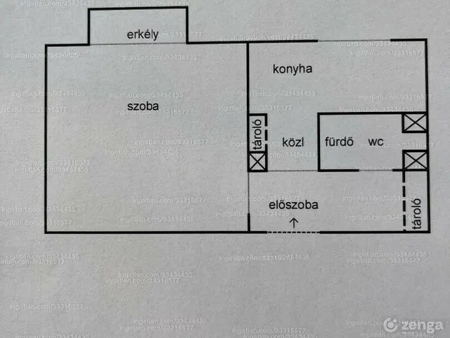 Eladó lakás Miskolc 36 nm