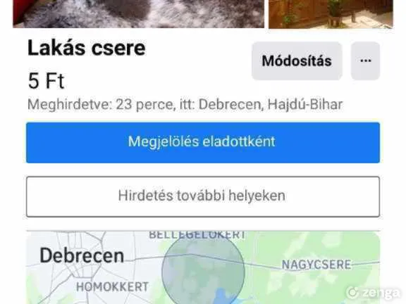 Eladó lakás Debrecen 39 nm