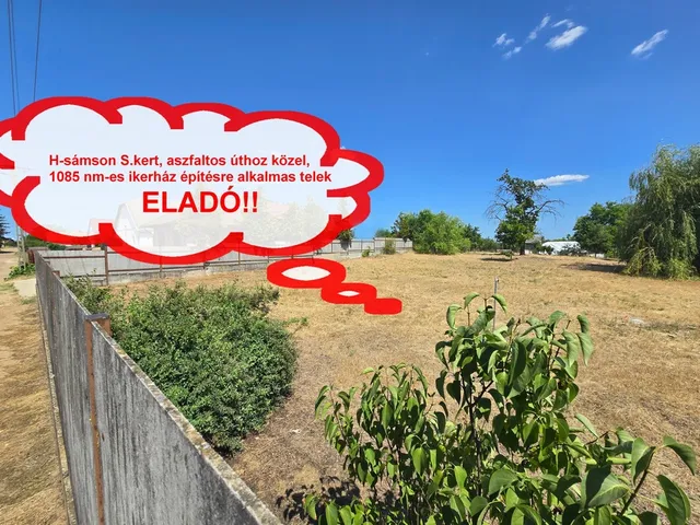 Eladó telek Hajdúsámson, Sámsonkert 1085 nm