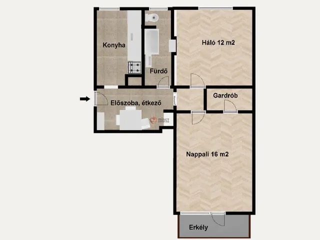 Kiadó lakás Székesfehérvár, Belváros 56 nm