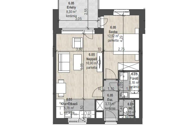 Eladó lakás Budapest XIII. kerület, Angyalföld 48 nm