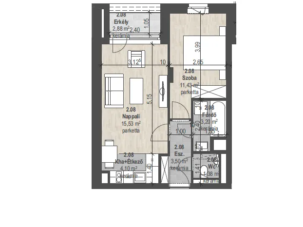 Eladó lakás Budapest XIII. kerület, Angyalföld 39 nm