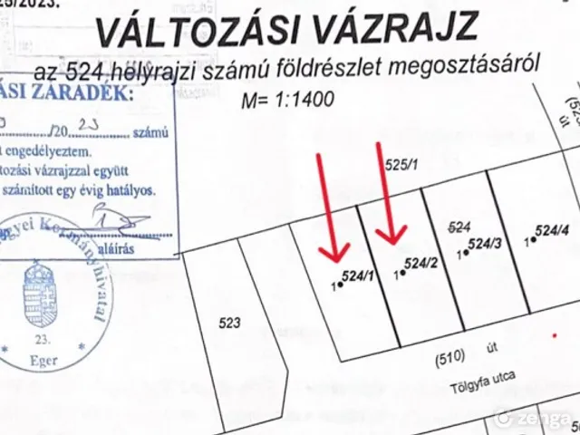 Eladó telek Demjén, Tölgy utca 1640 nm