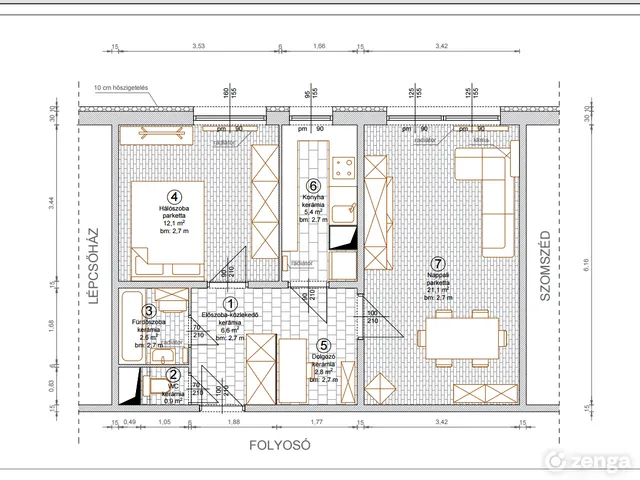 Eladó lakás Budapest III. kerület 52 nm
