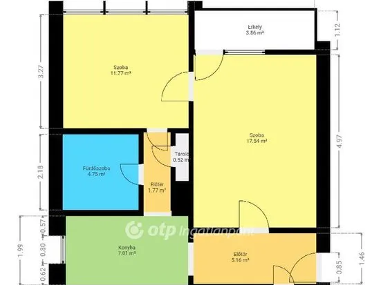 Eladó lakás Pápa, Vajda Péter-lakótelep 54 nm