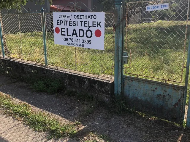Eladó telek Dunasziget 2980 nm