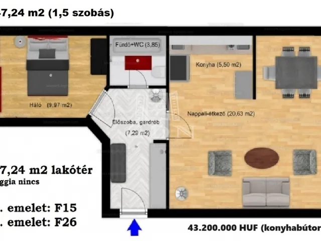 Eladó lakás Monor 47 nm