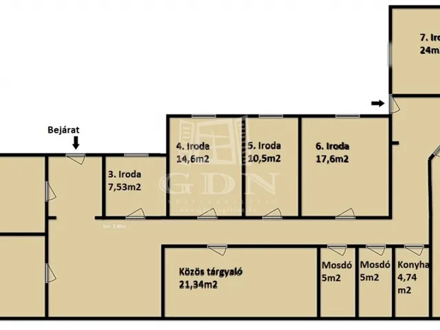 Kiadó kereskedelmi és ipari ingatlan Budapest IX. kerület, Rehabilitációs terület IX. ker. 8 nm