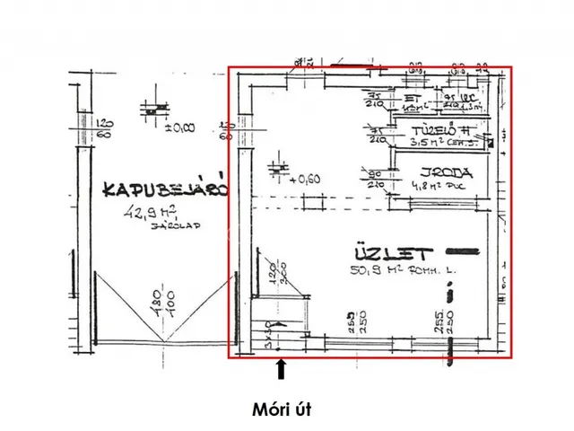 Kiadó kereskedelmi és ipari ingatlan Székesfehérvár, Felsőváros 60 nm